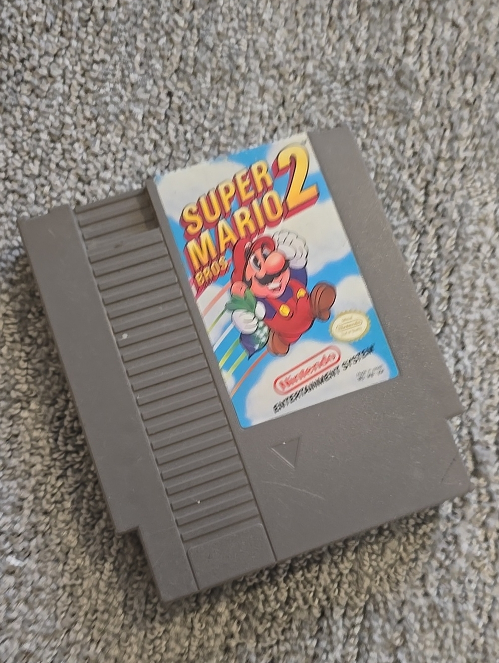 Nintendo Super Mario 2 NES Game Cartridge - Gray